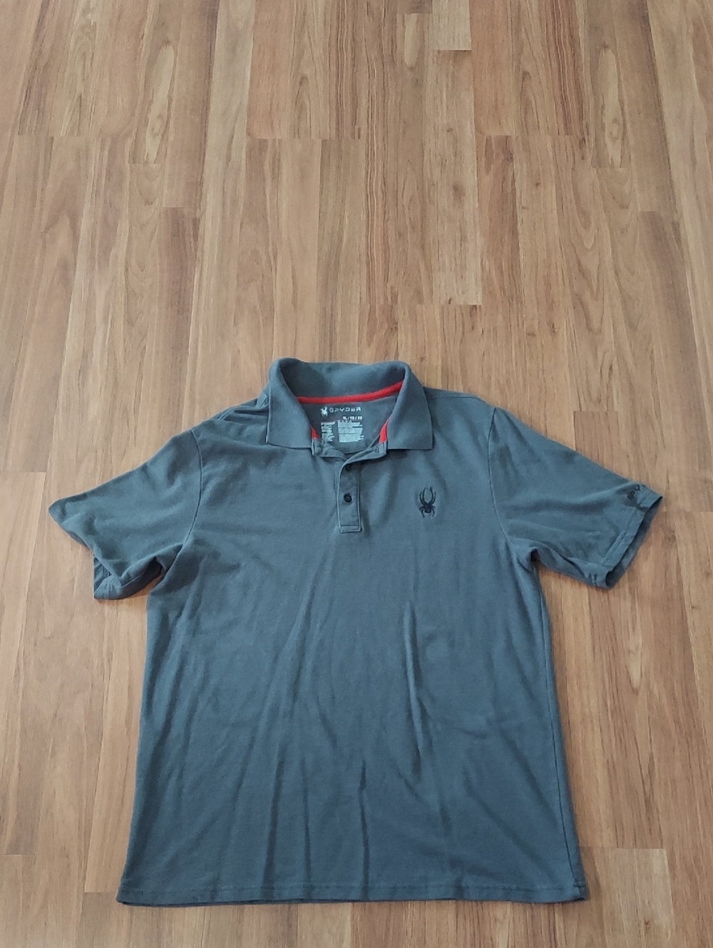Spyder Men's Charcoal Polo with Red Accent